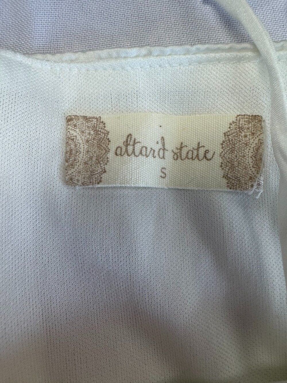 Altar'd State White Ivory Satin Mini Dress Size S - Picture 10 of 13